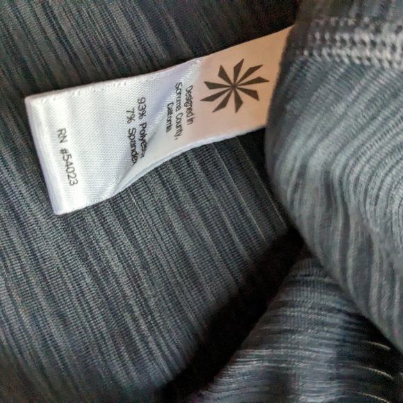 Athleta gray mesh stripe racer back track top size XS good used condition - Picture 3 of 8